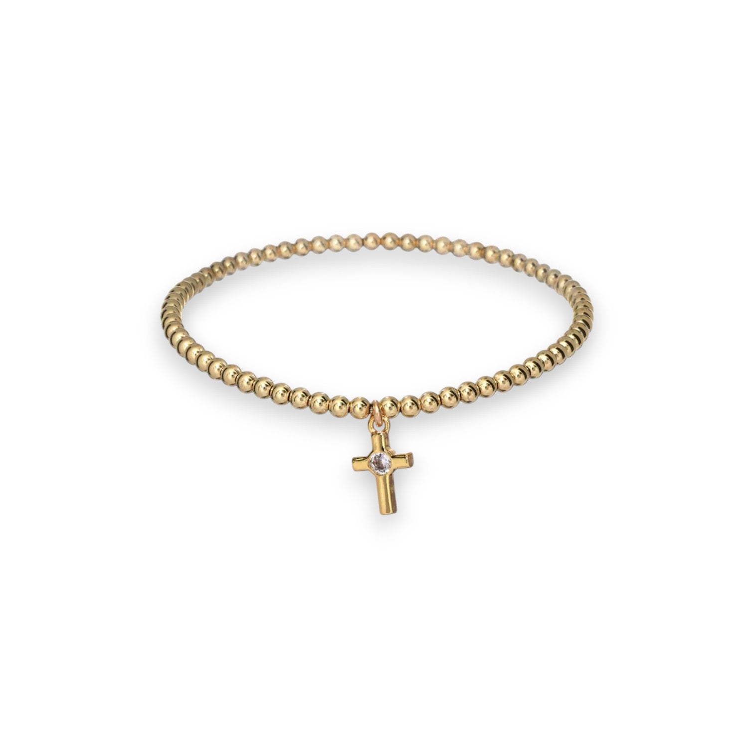 "GRACE" Cross CZ Stretchy Bracelet - Mellow Monkey