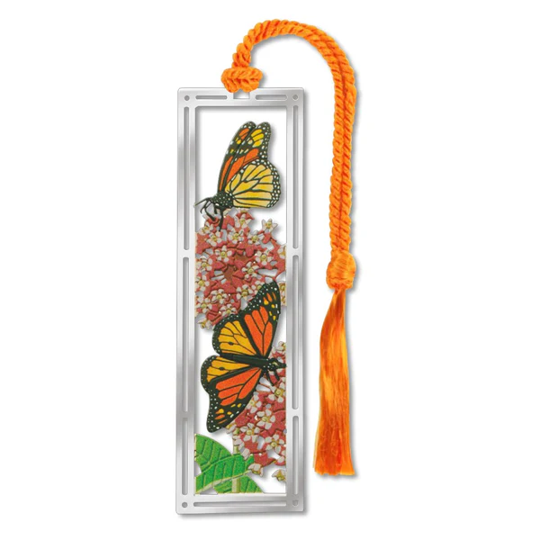 Milkweed & Monarch Butterfly - Metal Bookmark - Mellow Monkey