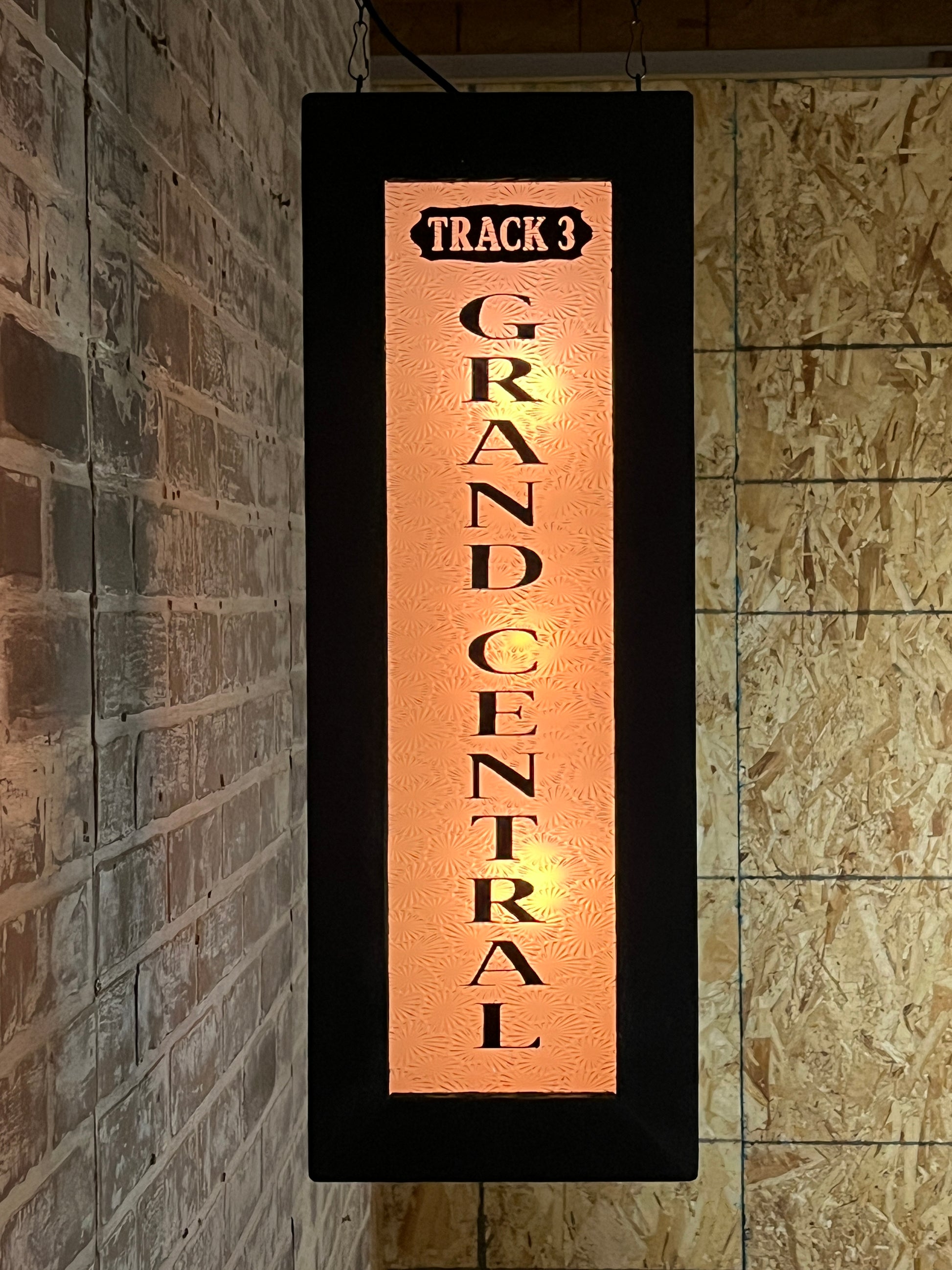 Two Sided New Haven & Grand Central Train Station Lighted Box Sign - Art Deco Font - 22-1/2-in - Mellow Monkey