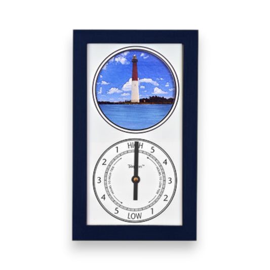 Tidepieces - Barnegat Lighthouse, New Jersey - Tide Clock - Navy - Mellow Monkey