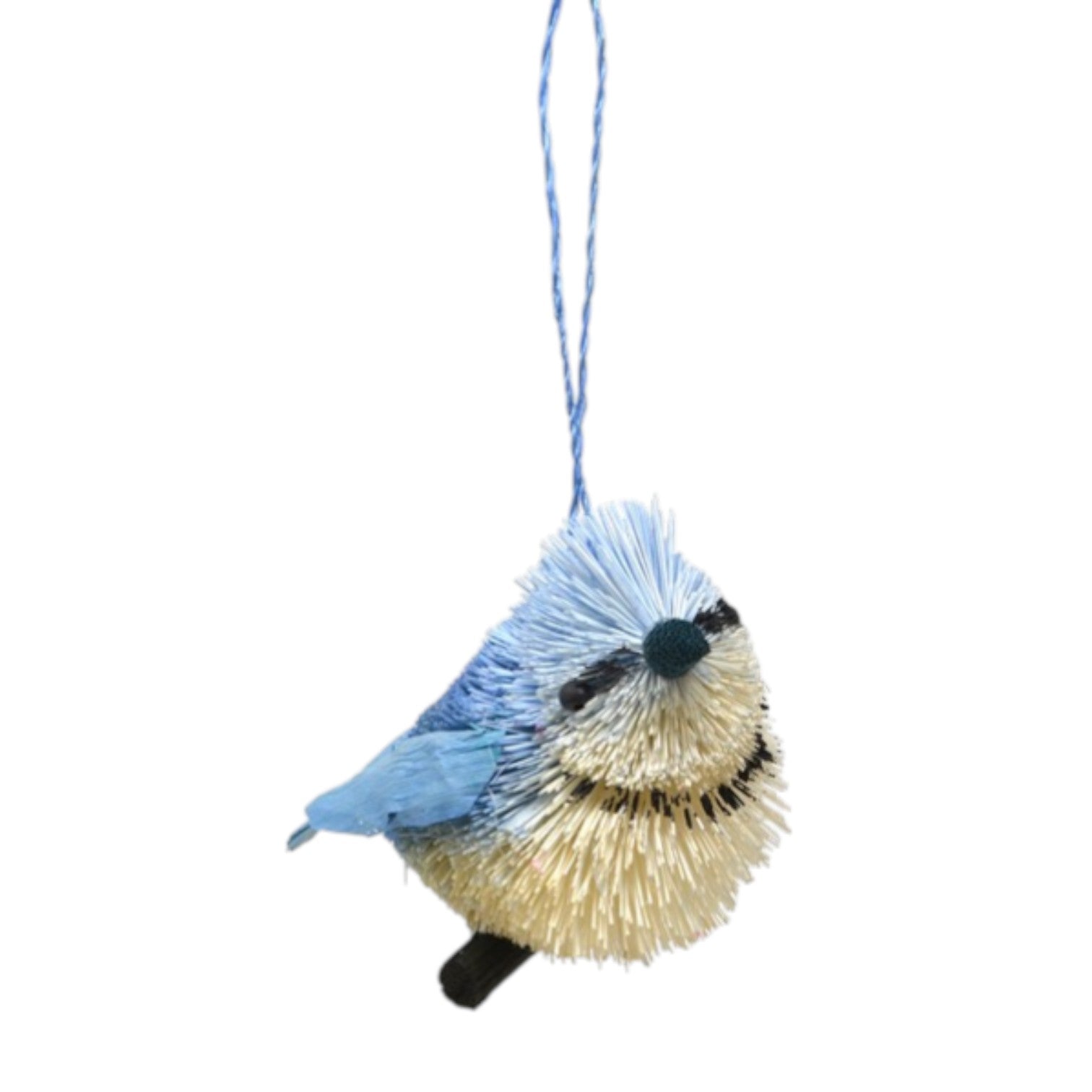 Blue Jay Brush Ornament - 3-1/2-in - Mellow Monkey