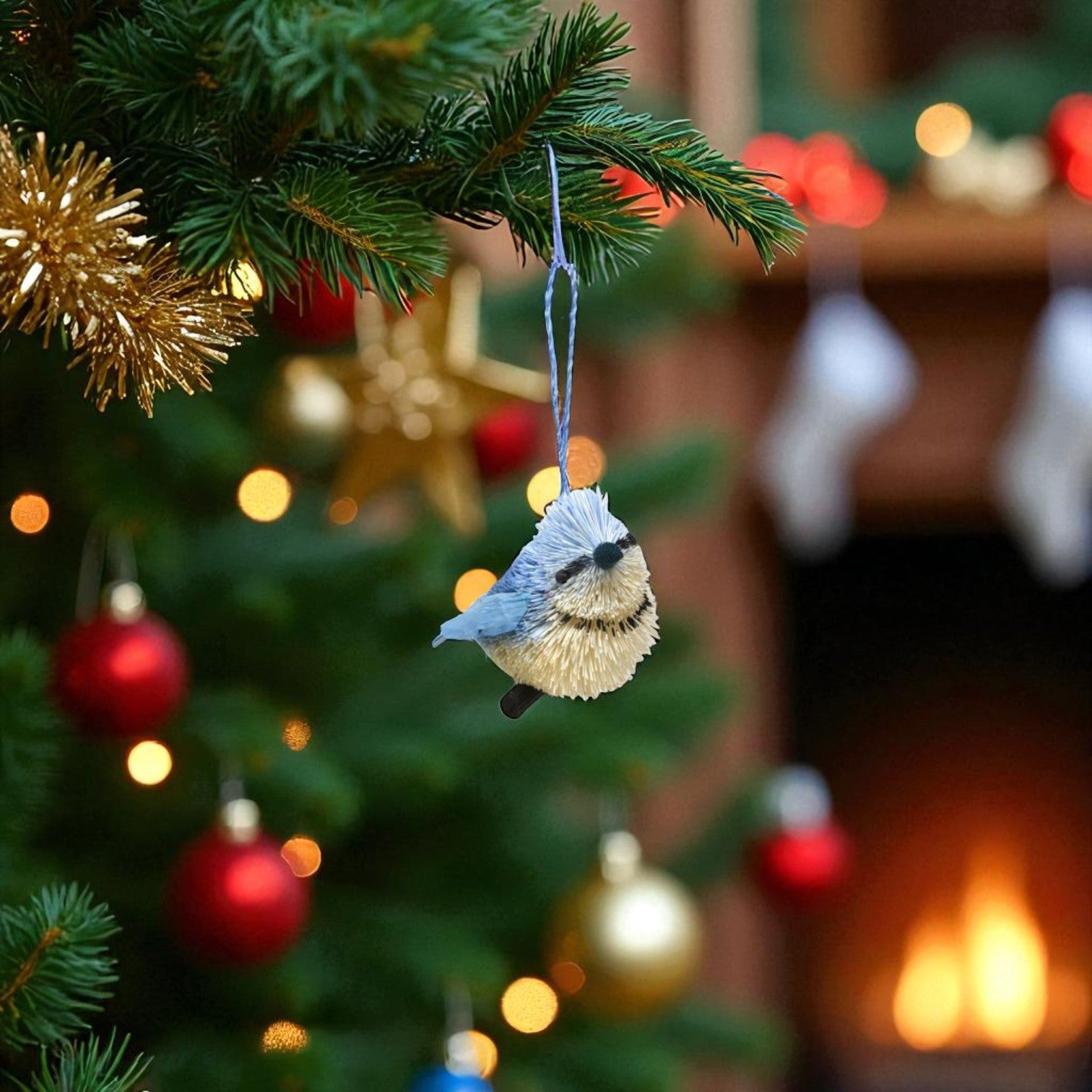 Blue Jay Brush Ornament