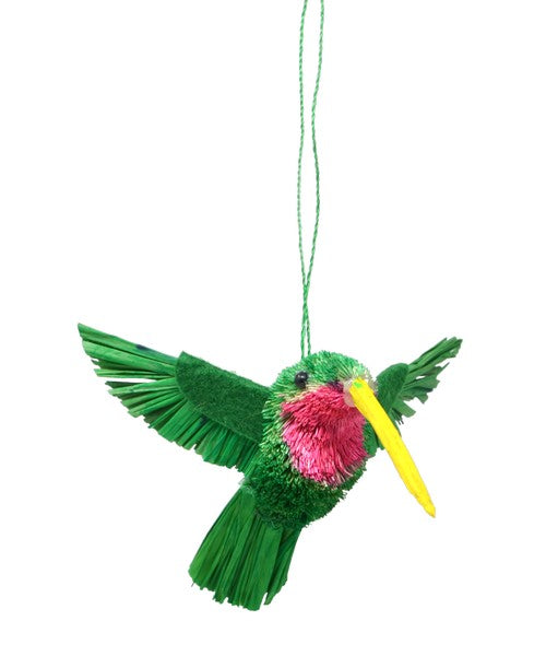 Hummingbird Brush Ornament - 6-in - Mellow Monkey