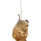 Grey Sitting Mouse Brush Ornament - 3-1/2-in - Mellow Monkey