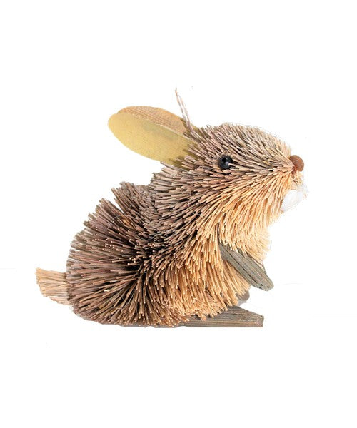 Gray Rabbit Brush Ornament - 3-3/4-in - Mellow Monkey