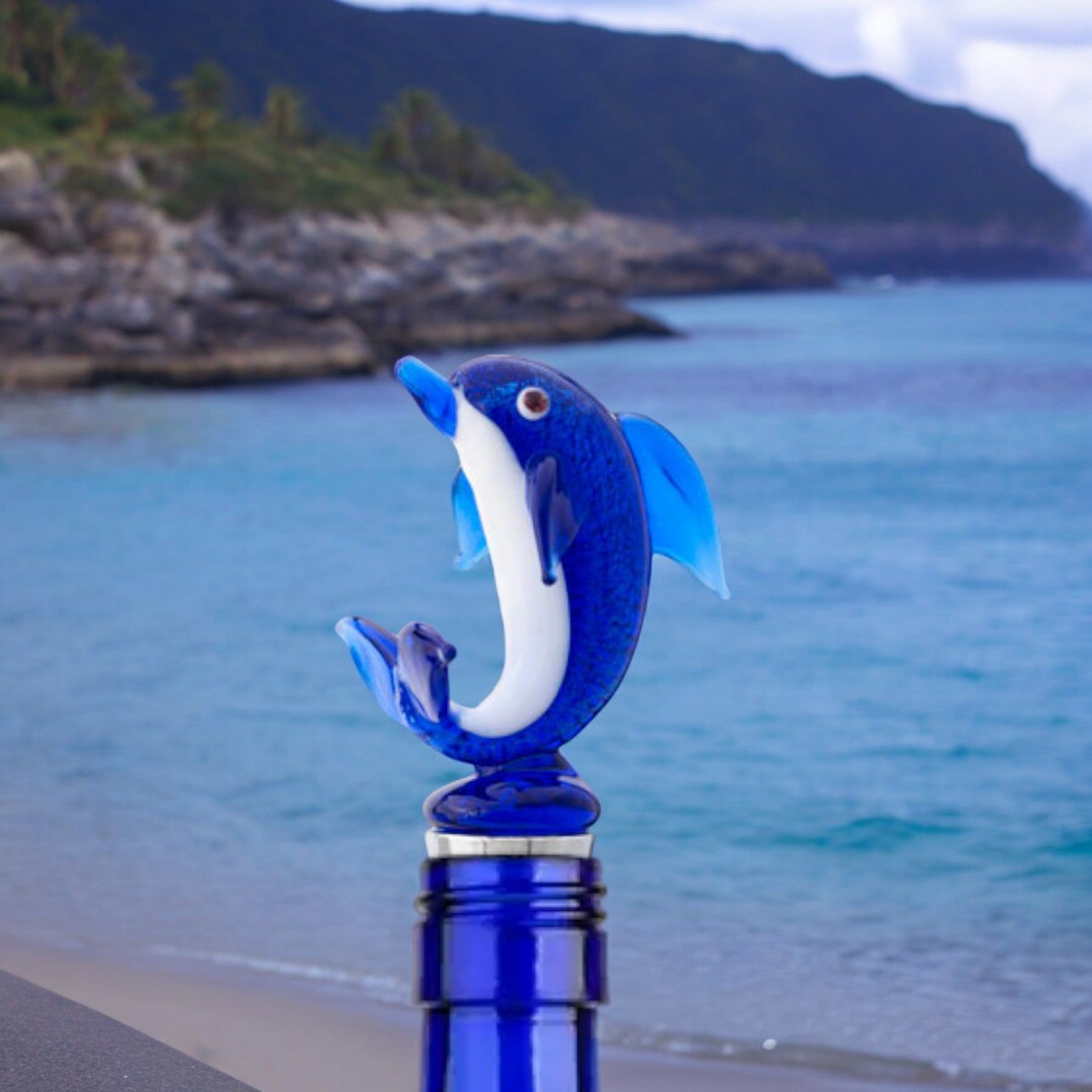 Glass Dolphin Bottle Stopper - Mellow Monkey