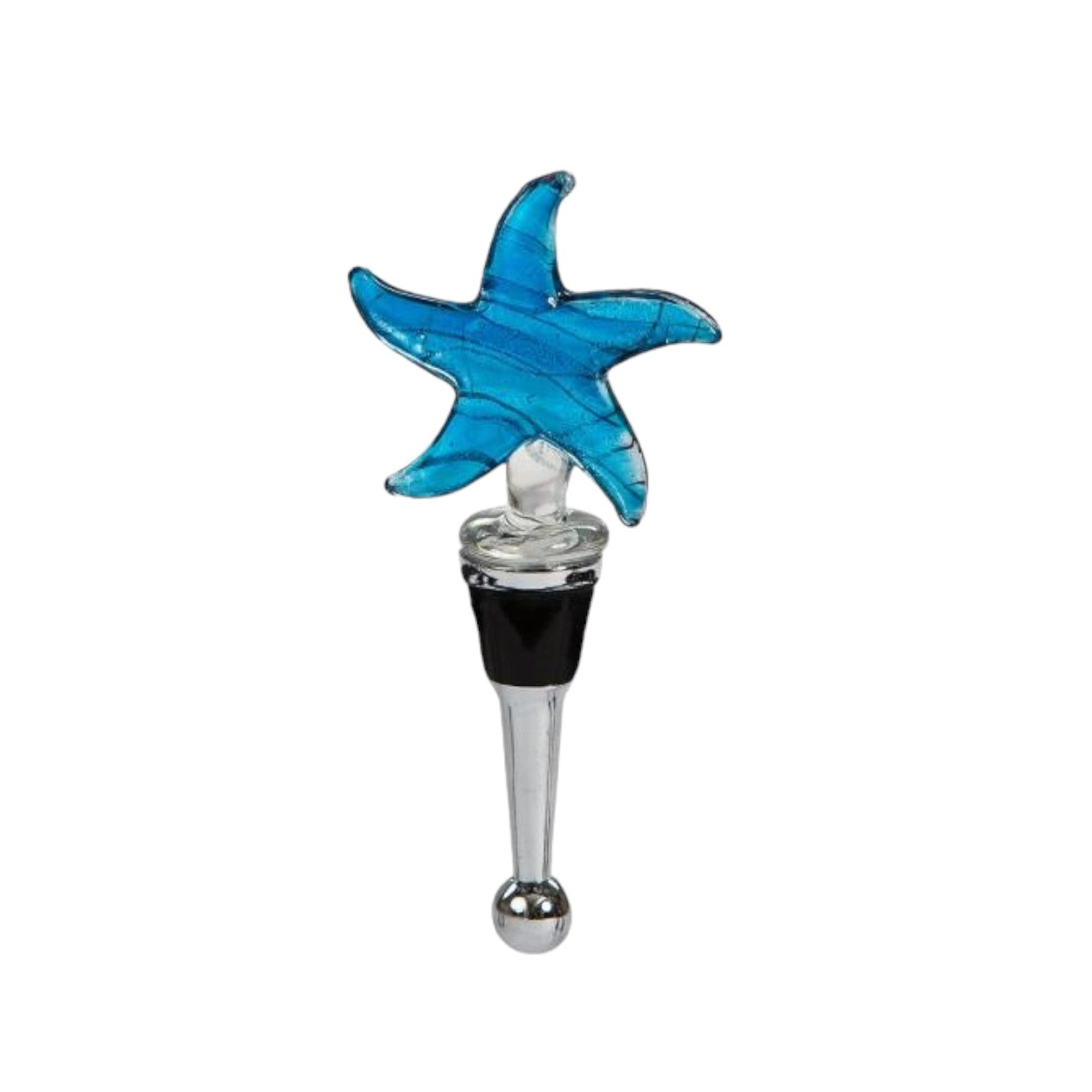 Glass Blue Starfish Bottle Stopper - Mellow Monkey