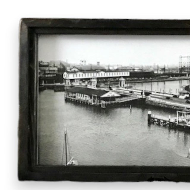 Stratford Avenue Municipal Wharf Bridgeport Connecticut 1941 - Reproduction Photo in Framed Shadowbox - - Mellow Monkey