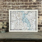 Essex Connecticut Circa 1929 Vintage Map Framed Whitewash Shadowbox - 26-1/2-in - Mellow Monkey