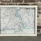 Coastal Middlesex County with Old Saybrook Old Lyme Essex Connecticut Circa 1929 Vintage Map Framed Whitewash Shadowbox - 26-1/2-in - Mellow Monkey
