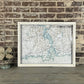 Coastal Middlesex County with Old Saybrook Old Lyme Essex Connecticut Circa 1929 Vintage Map Framed Whitewash Shadowbox - 26-1/2-in - Mellow Monkey