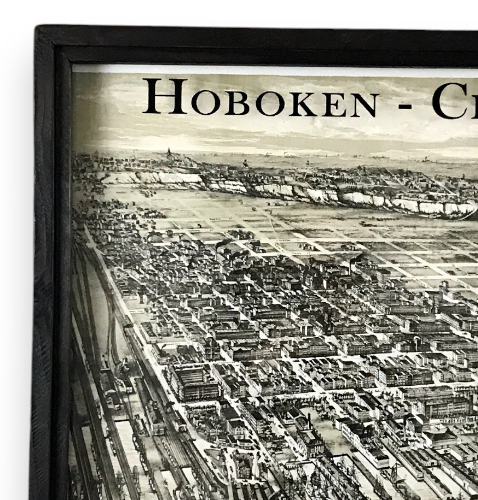 Vintage Map of Hoboken Circa 1881 Framed Shadowbox 25-in - Mellow Monkey