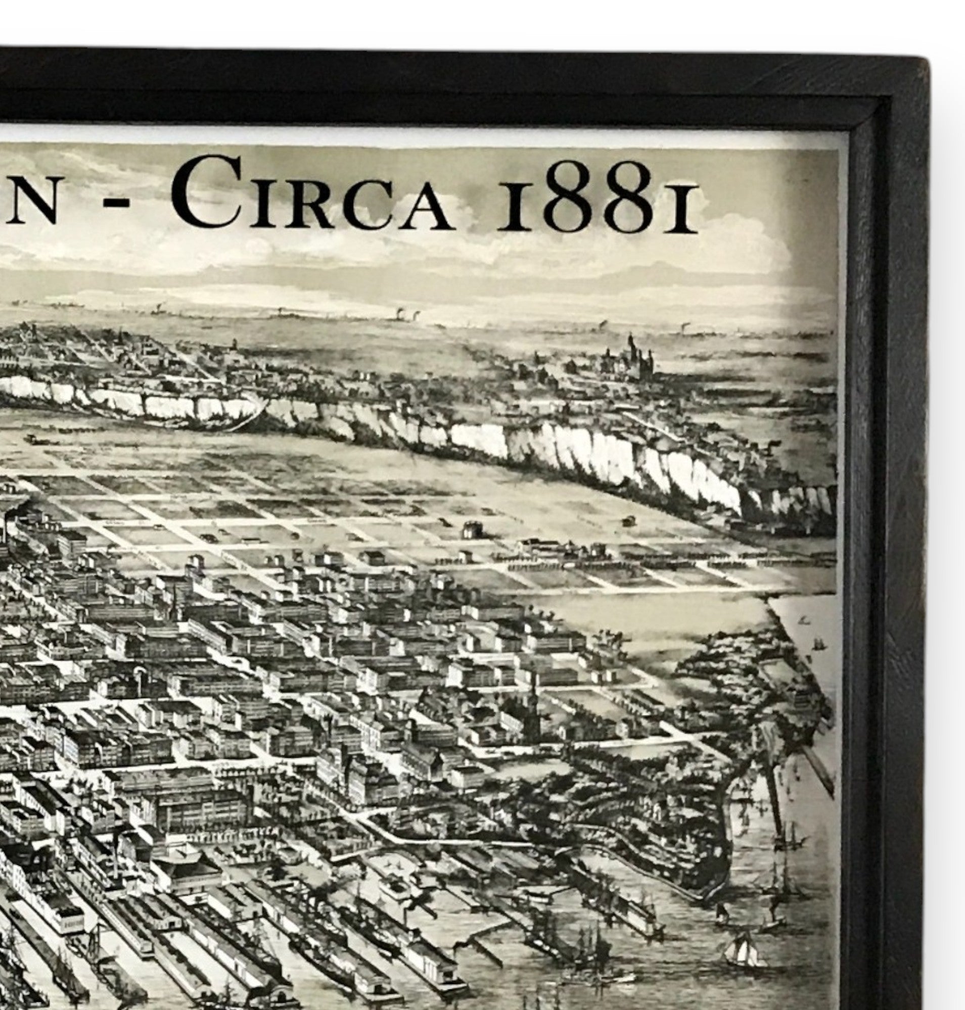 Vintage Map of Hoboken Circa 1881 Framed Shadowbox 25-in - Mellow Monkey