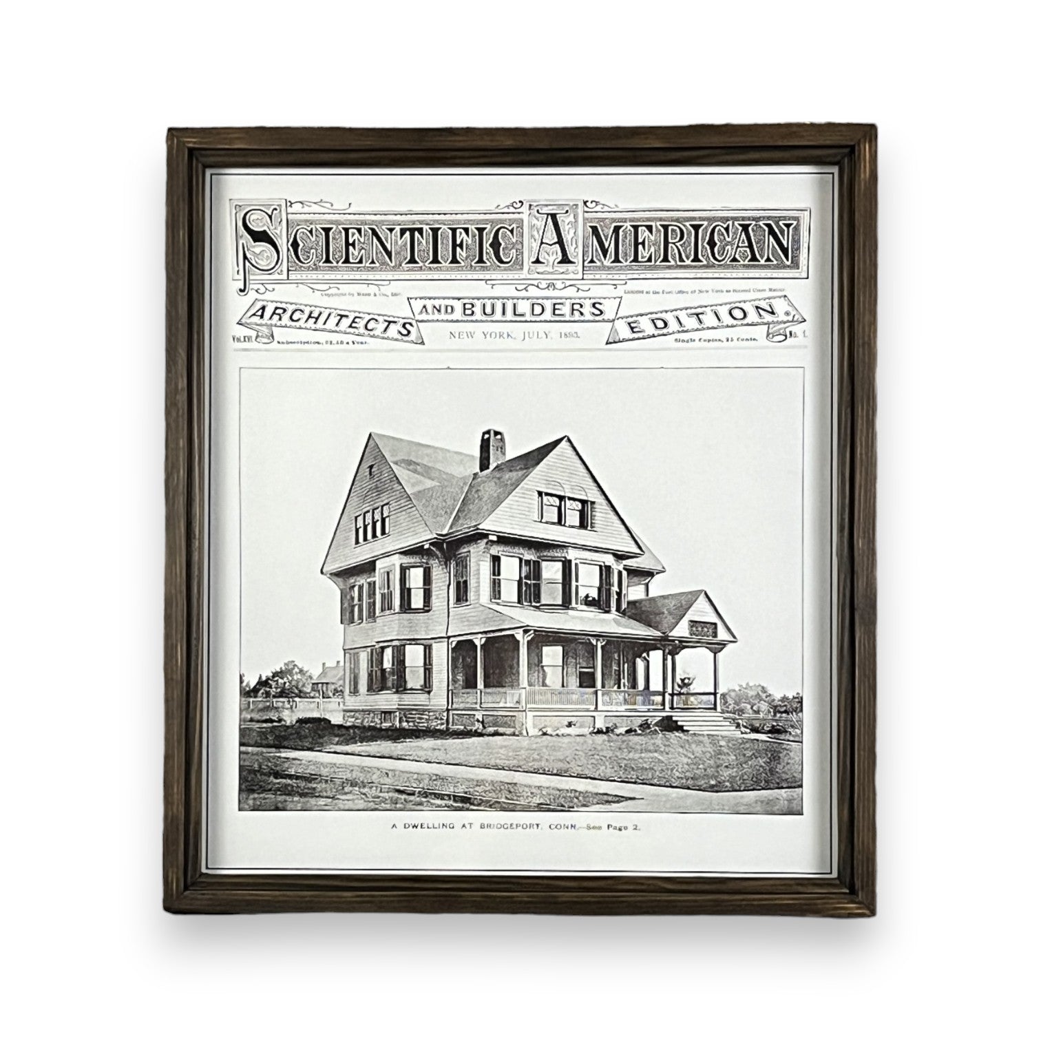 Vintage Bridgeport Dwelling from Scientific American Framed Shadowbox - Mellow Monkey