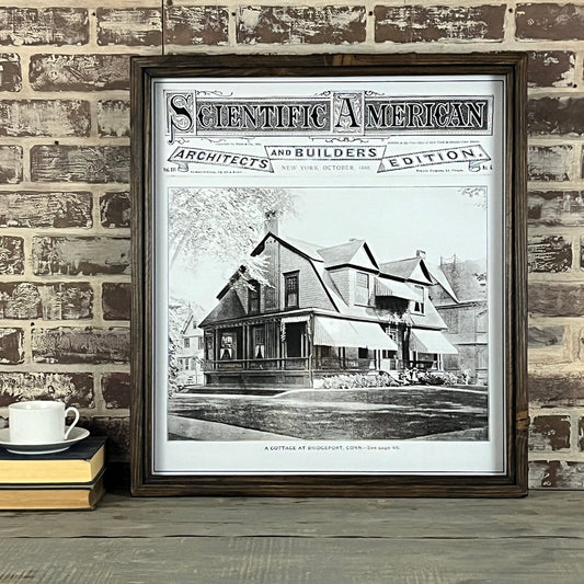 Vintage Bridgeport Cottage from Scientific American Framed Shadowbox - Mellow Monkey