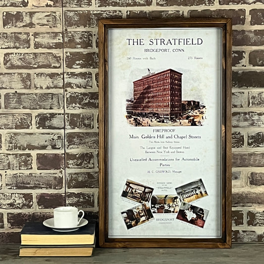 Vintage Stratfield Hotel Advertisement Framed Shadowbox - Mellow Monkey