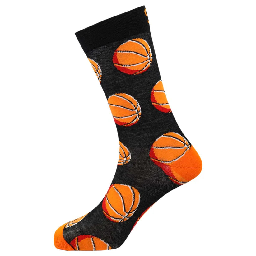 Basketballs - Natural Bamboo Knit Socks - Mellow Monkey