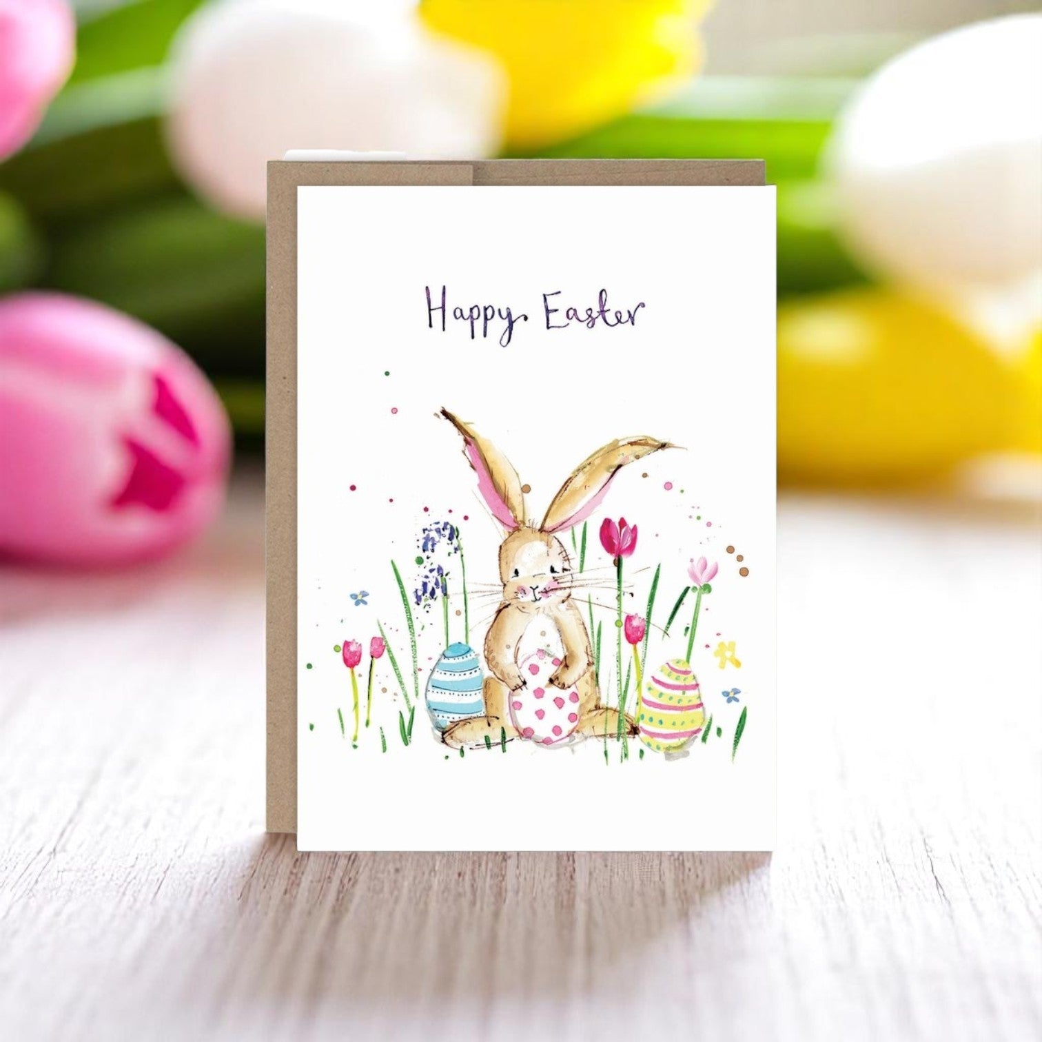 Bunny Happy Easter - Easter Greeting Card - Mellow Monkey