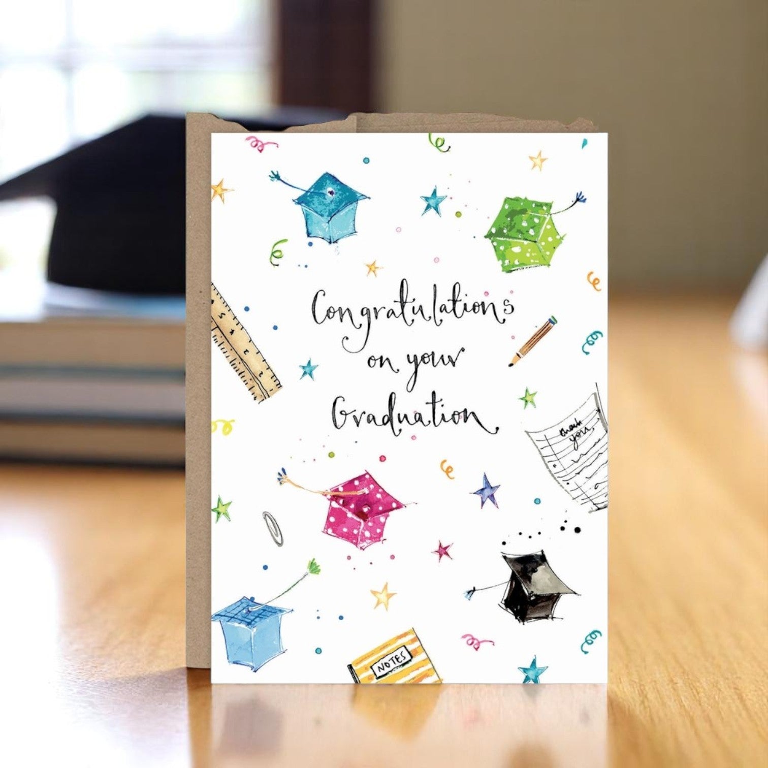 Festive Grad Hats - Graduation Greeting Card - Mellow Monkey