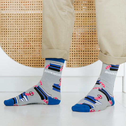 Bookworm - Natural Bamboo Knit Socks - Mellow Monkey