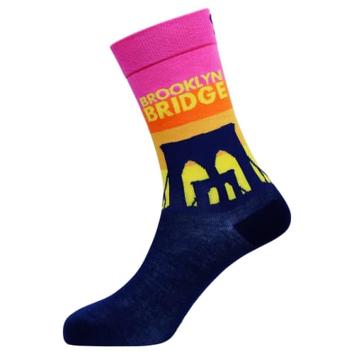 Brooklyn Bridge - Natural Bamboo Knit Socks - Mellow Monkey