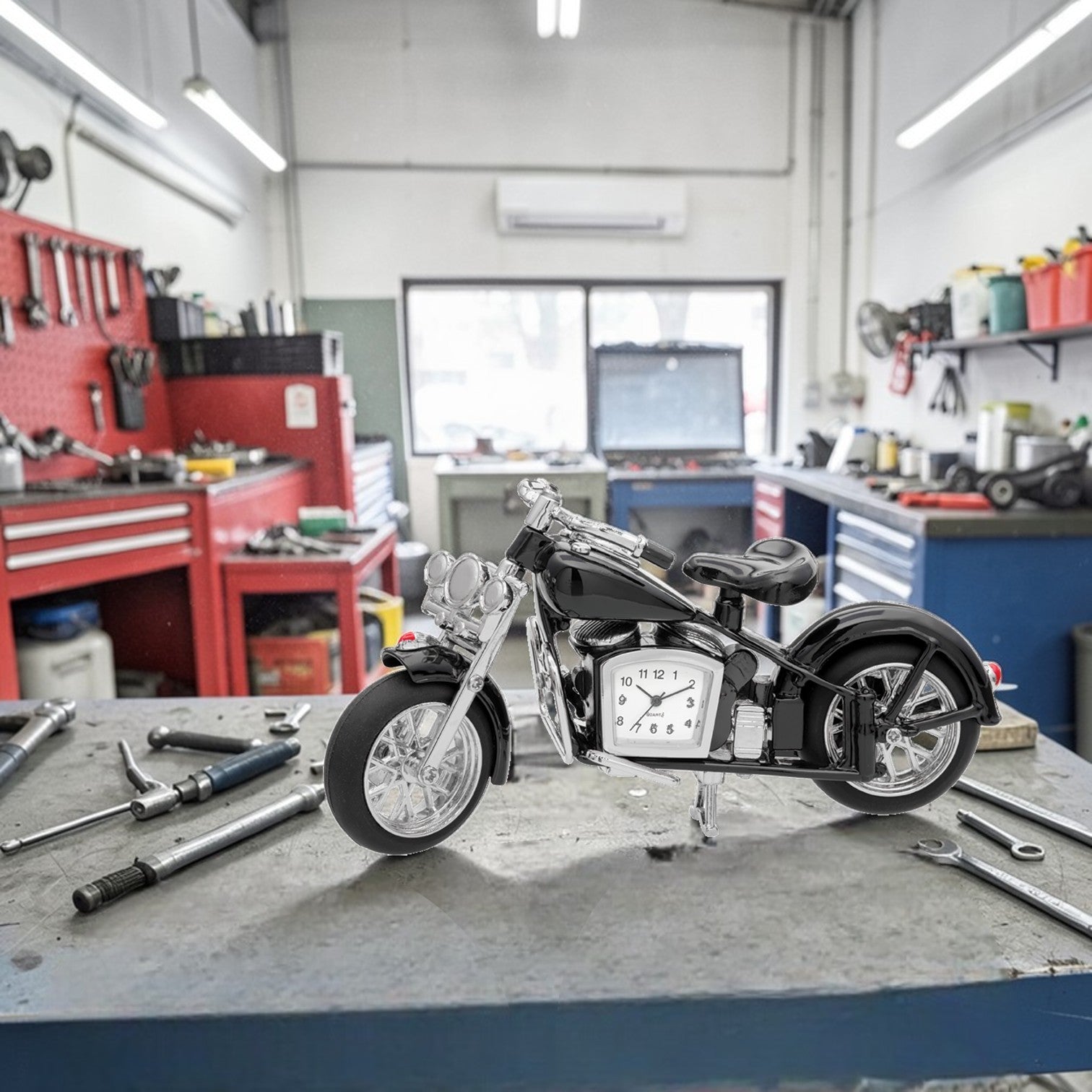 Black Motorbike Desk Clock - Mellow Monkey