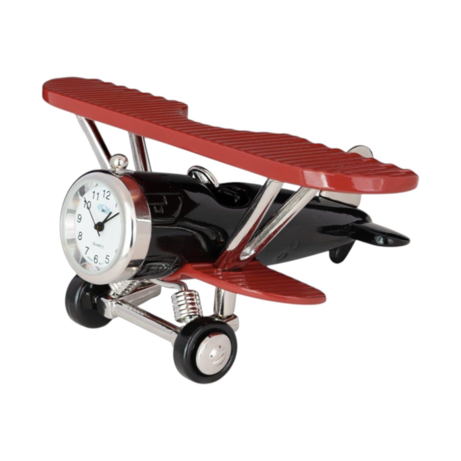 Red and Black Bi-Plane Desk Clock - Mellow Monkey