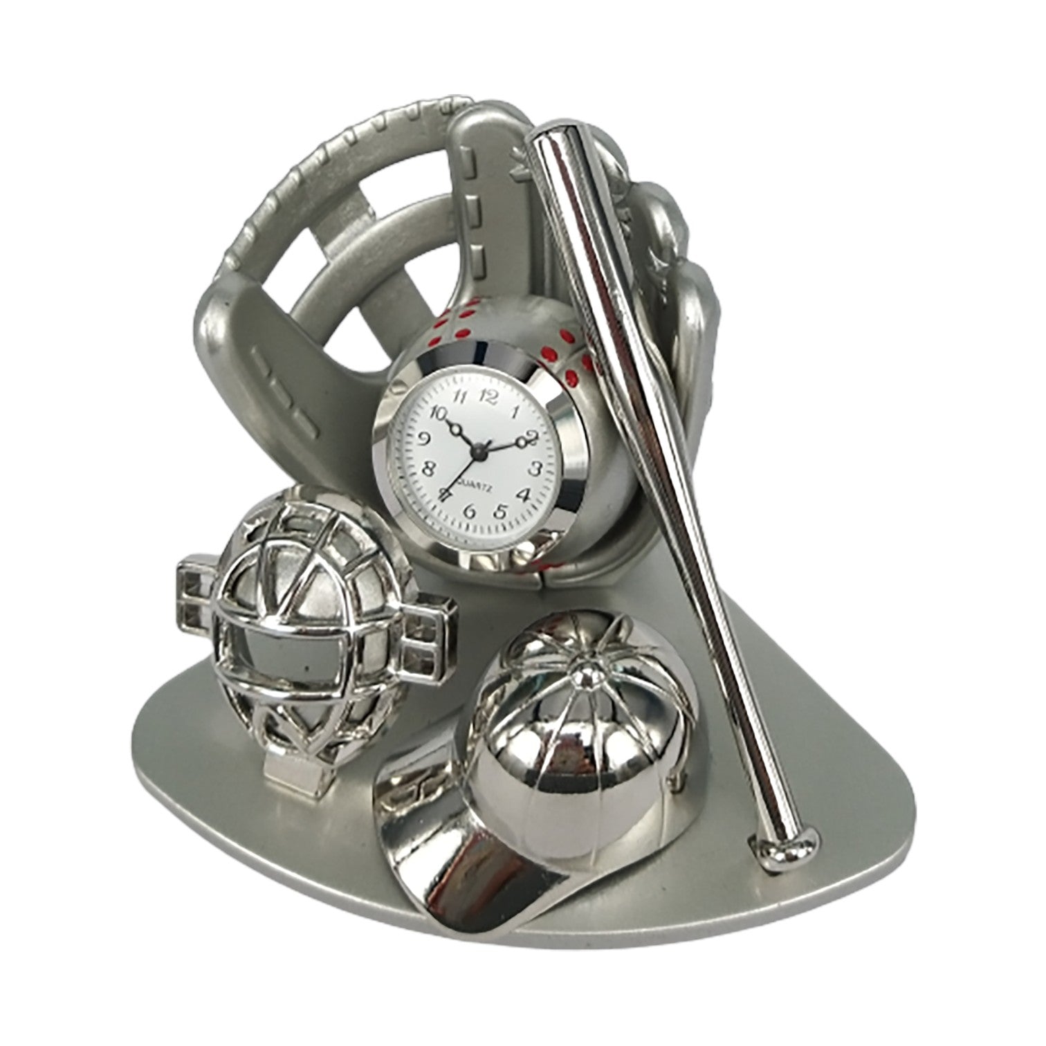 Silver Baseball Desktop Clock - Mellow Monkey