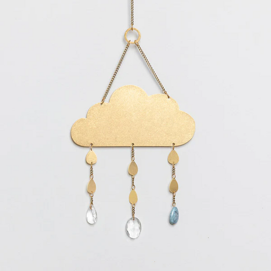 Rain Cloud Blue Howlite Suncatcher - 9.75-in - Mellow Monkey