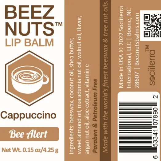 Cappuccino - Beez Nuts Beeswax and Tree Nut Oil Lip Balm - Mellow Monkey