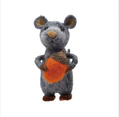 Handmade Wool Mouse - 3 Styles - 3-1/2-in - Mellow Monkey