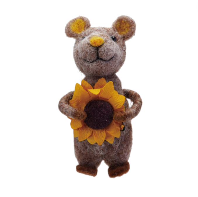 Handmade Wool Mouse - 3 Styles - 3-1/2-in - Mellow Monkey