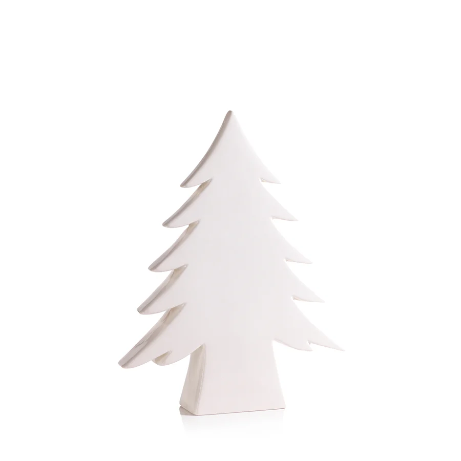 Teton Ceramic Tree - White - 13.75 in - Mellow Monkey