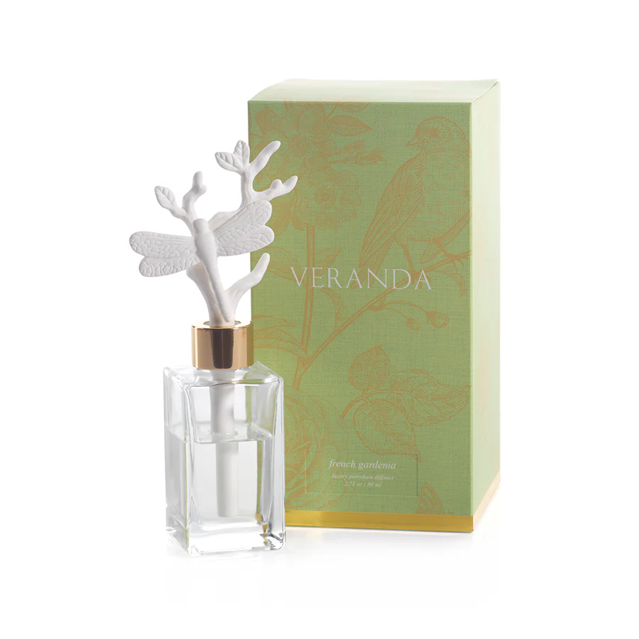 Veranda Porcelain Diffuser - Dragonfly - French Gardenia - Mellow Monkey
