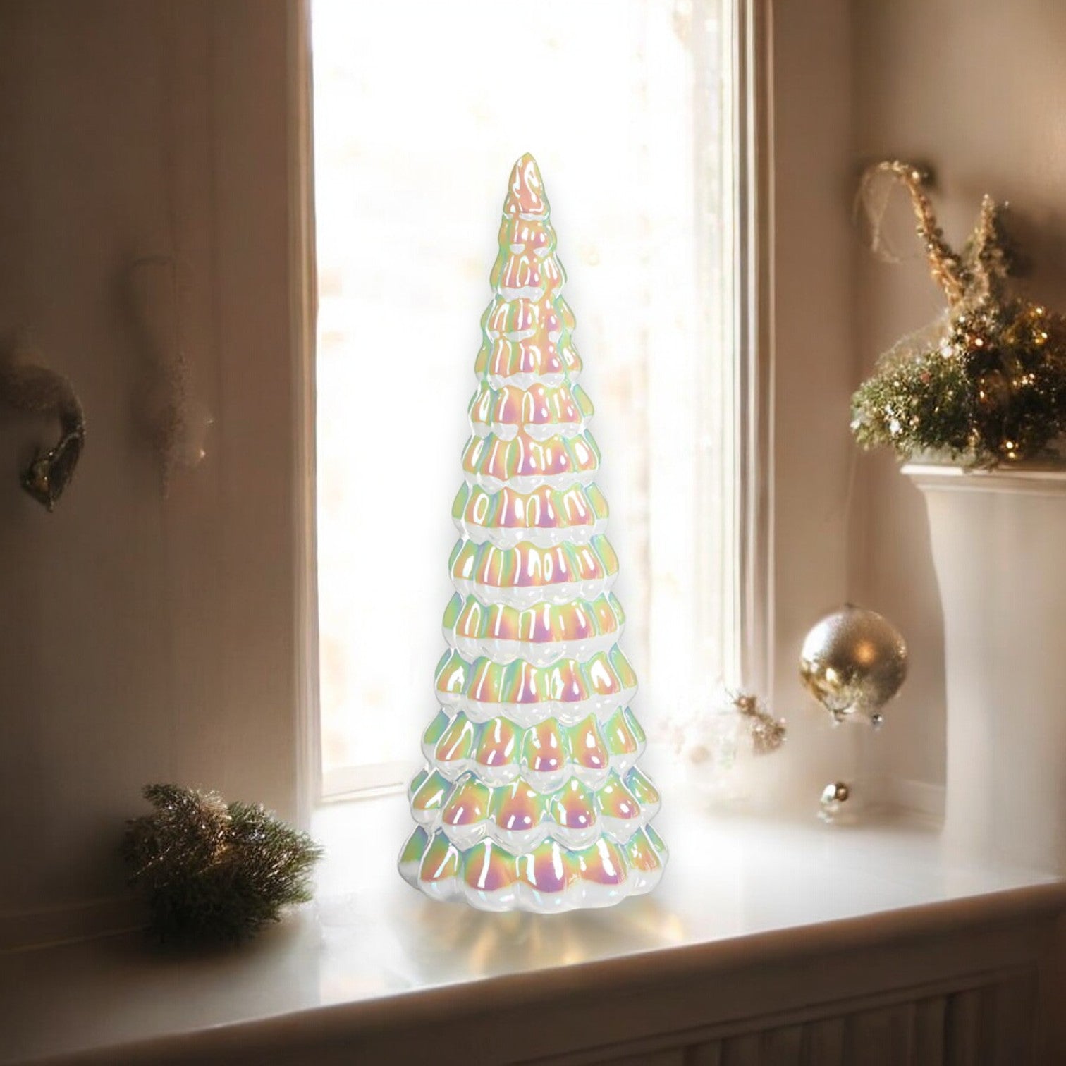 LED Luster Tree - White Rainbow - 12-3/4-in - Mellow Monkey