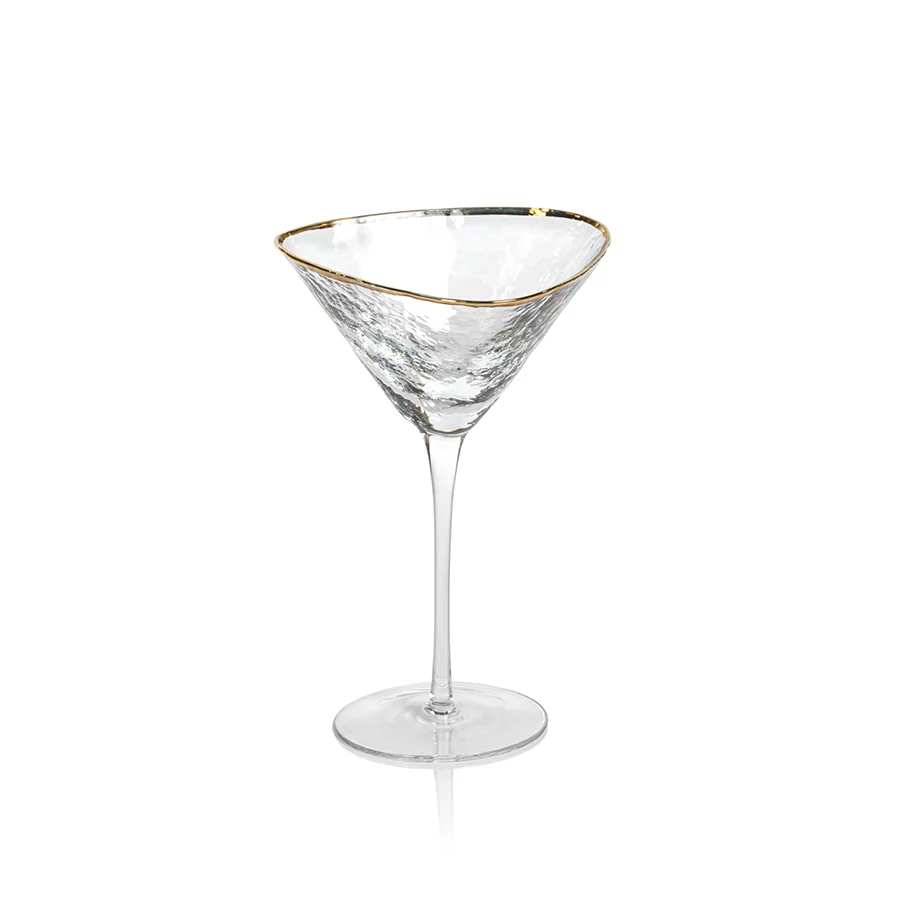 Aperitivo Triangular Martini Glass - Gold Rim - Mellow Monkey