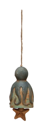Hand-Painted Stoneware Nautical Bell - Mellow Monkey