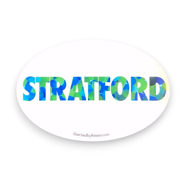 Stratford - Sea Glass Vinyl Bumper Sticker - 6-in - Mellow Monkey