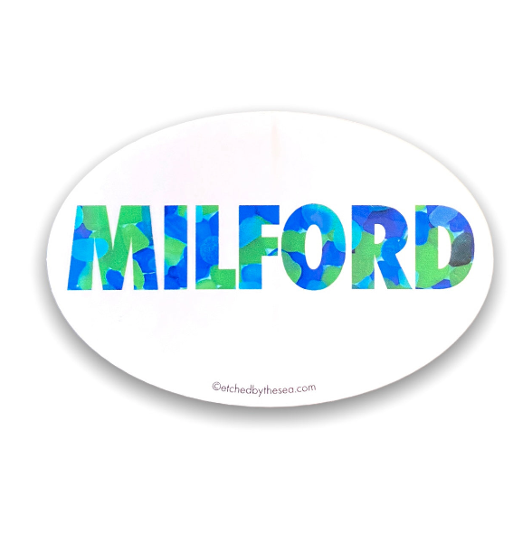 Milford - Sea Glass Vinyl Bumper Sticker - 6-in - Mellow Monkey