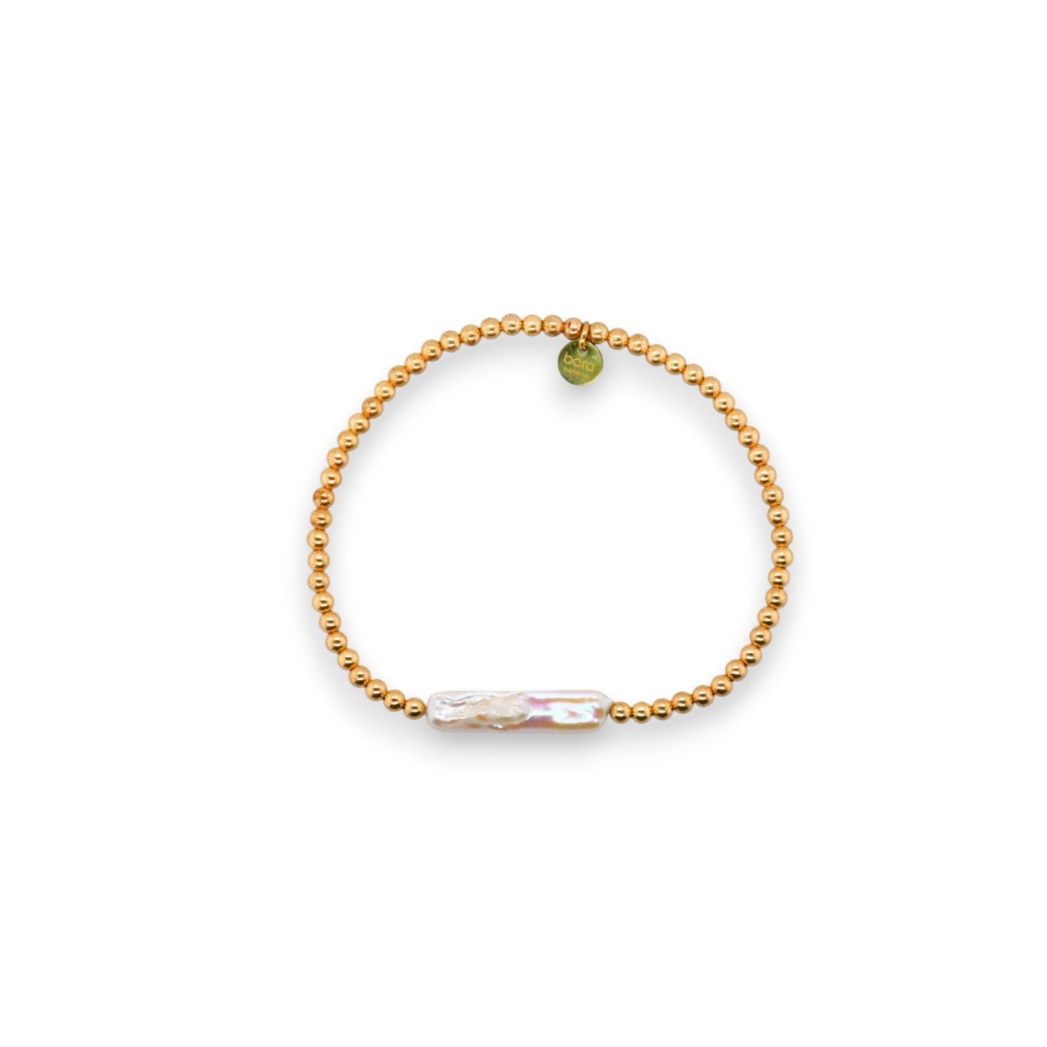 "CHRISHELL" Gold Filled Pearls Beaded Stretch Bracelet - Mellow Monkey