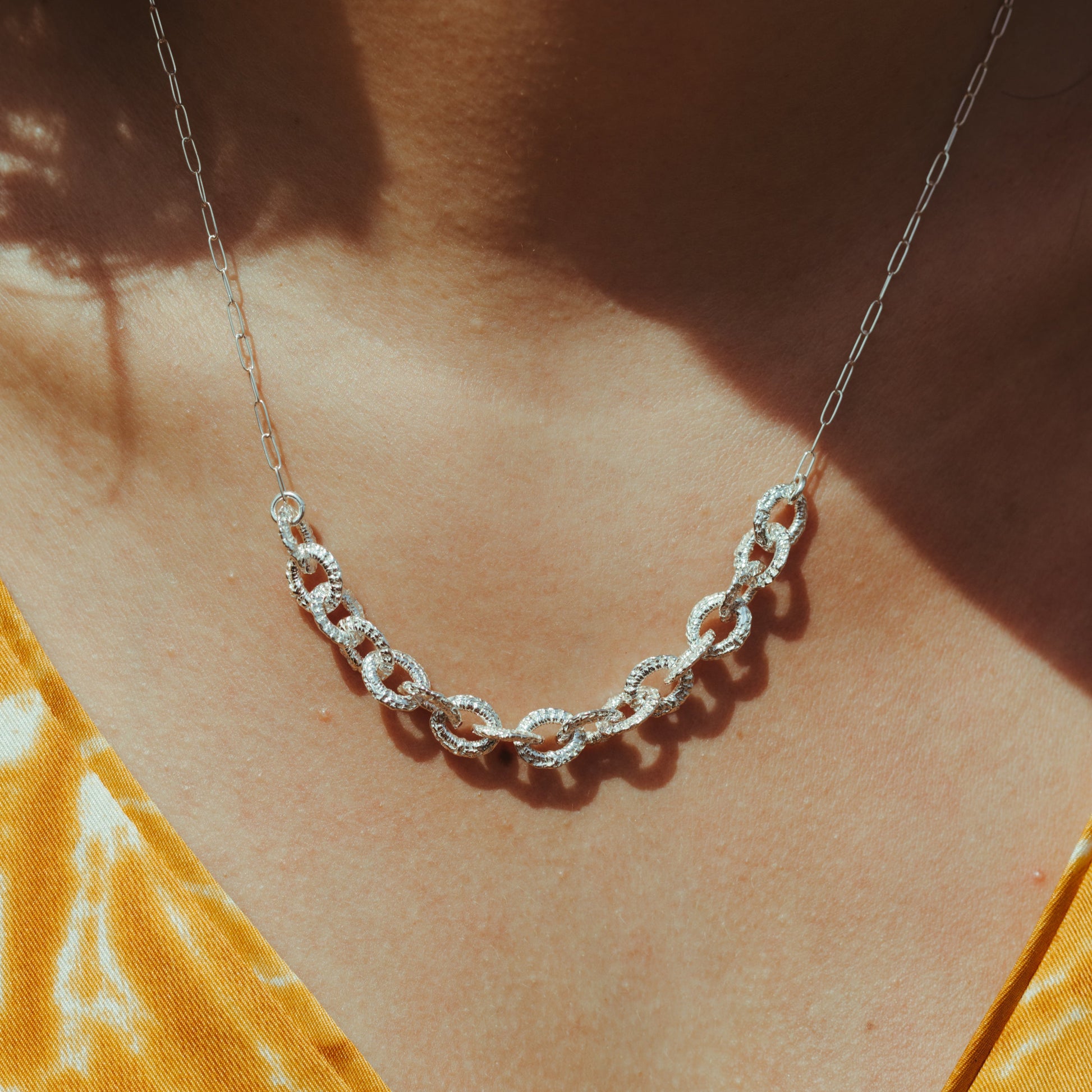 Gina Half Chain Necklace - Sterling Silver - Mellow Monkey