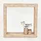 Driftwood Mirror With Gull On Coastal Piling - Square 13.3-in - Mellow Monkey