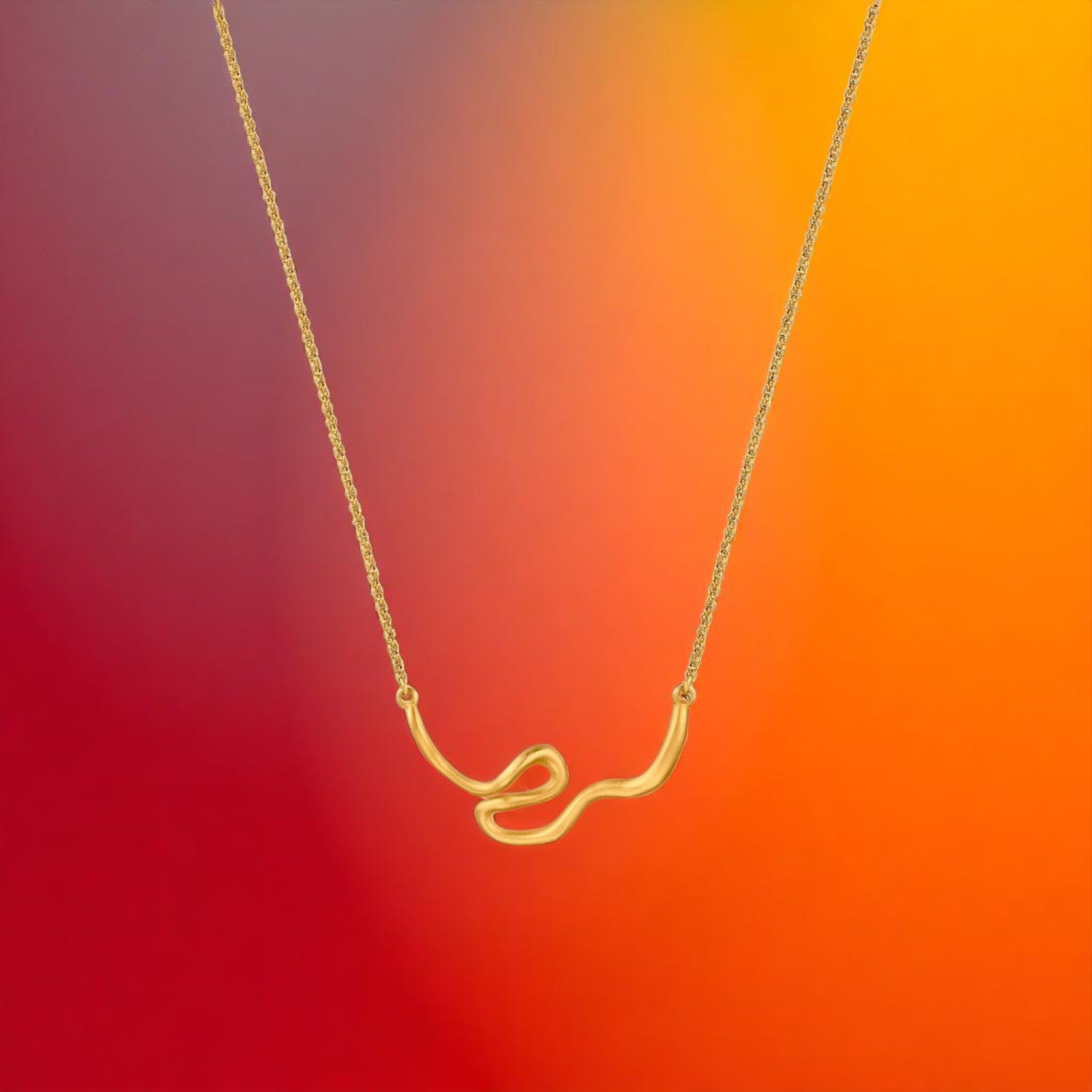 Dali Swirl Necklace - Gold - Mellow Monkey