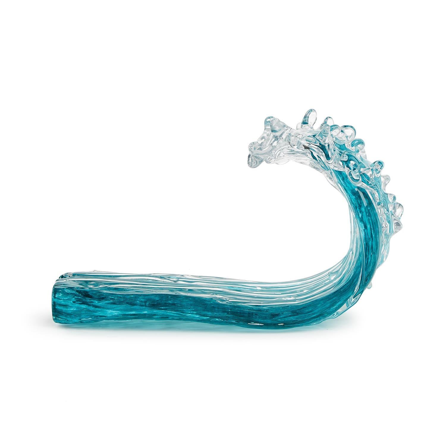 Rip Curl Wave Art Glass Sculpture- Hand-Blown Glass - Mellow Monkey