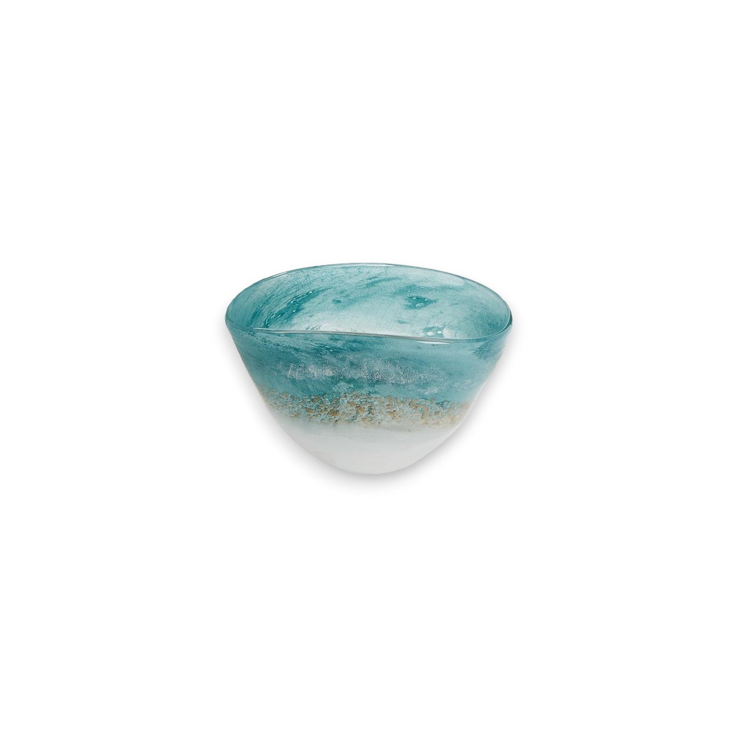 Waterscape Seafoam Bowl - Hand-Blown Glass - Mellow Monkey