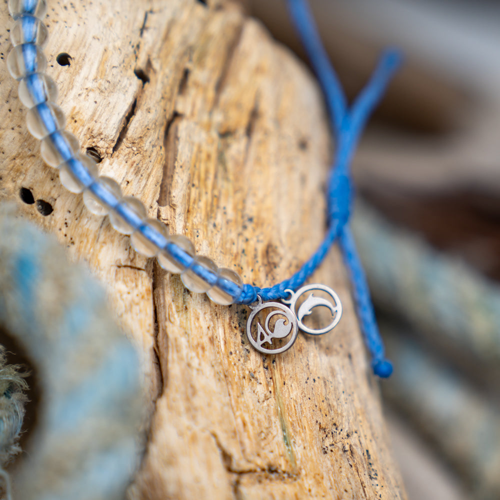 4Ocean Unisex Dolphin Beaded Bracelet - Periwinkle - August 2024 Limited Edition - Mellow Monkey