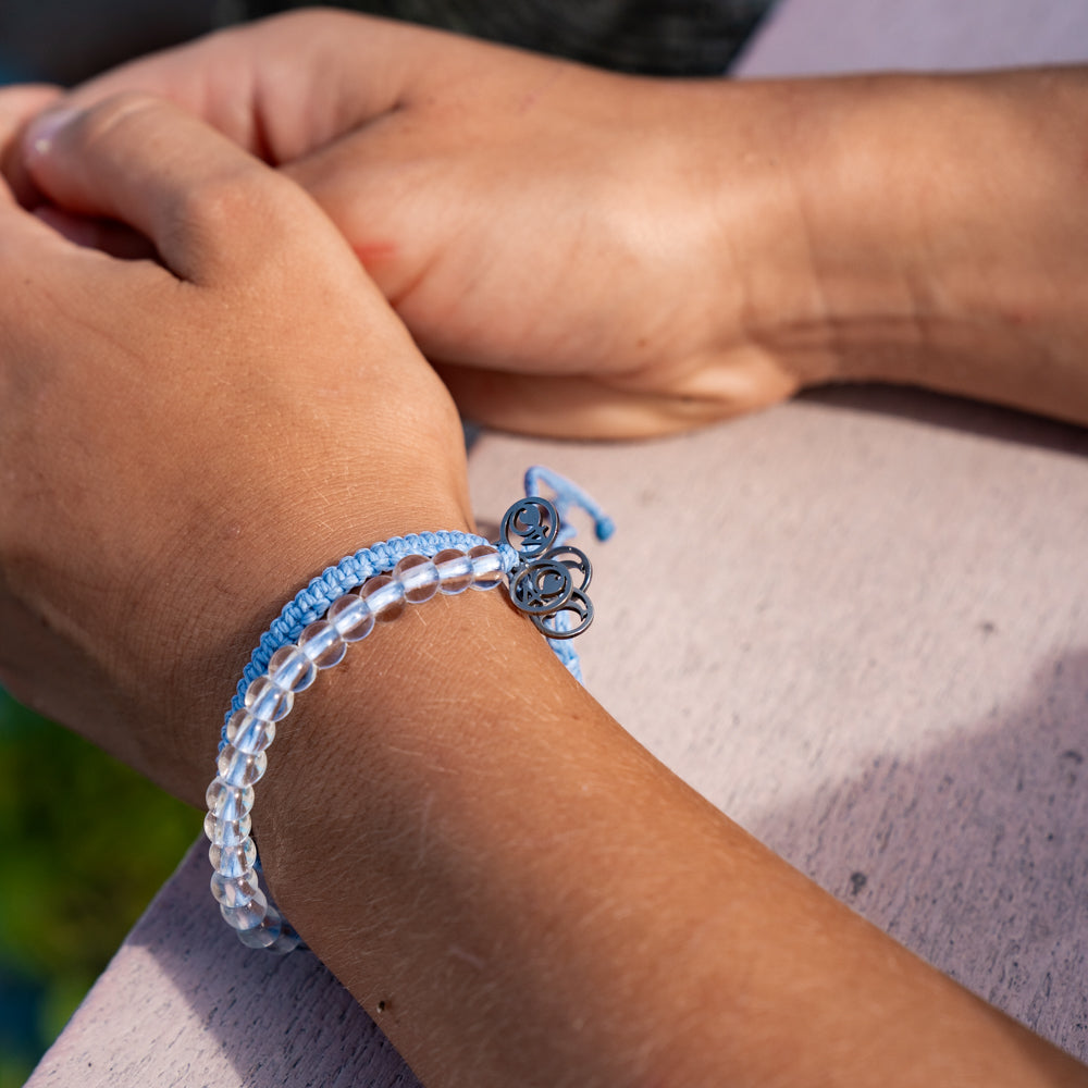 4Ocean Unisex Dolphin Beaded Bracelet - Periwinkle - August 2024 Limited Edition - Mellow Monkey