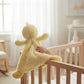 Mellow Monkey Daddles Duck Rattle Blankie, pale yellow, ultra-soft plush with a playful rattle and easy-to-cuddle shape.