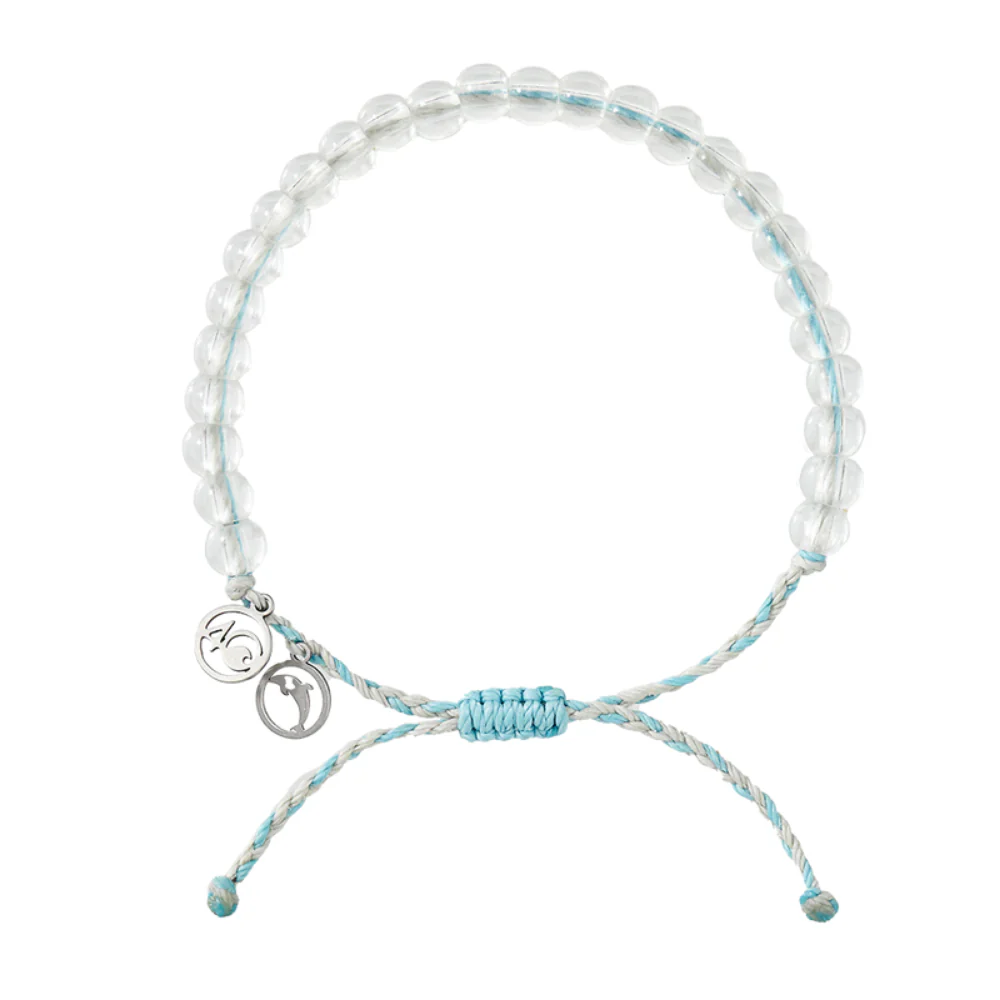 4Ocean Unisex Dolphin Beaded Bracelet - Light Blue & Gray - Mellow Monkey