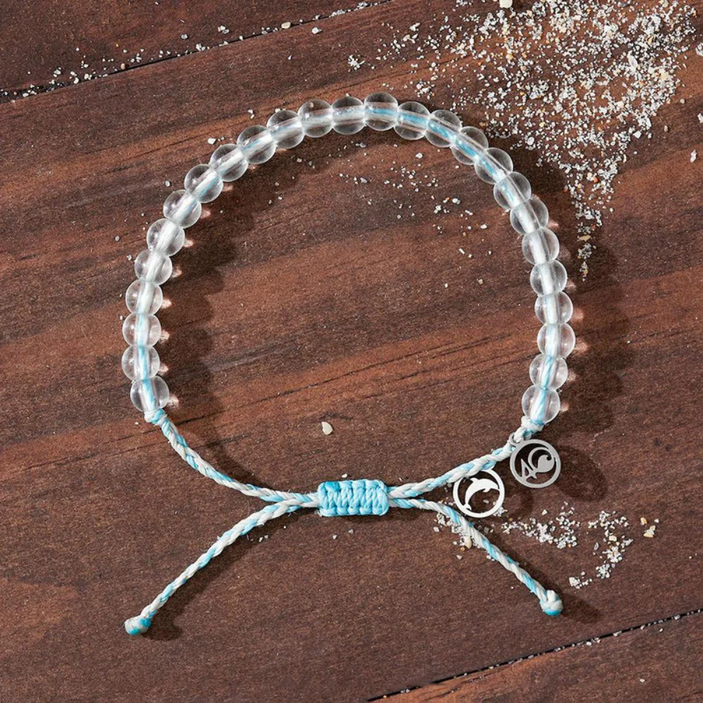 4Ocean Unisex Dolphin Beaded Bracelet - Light Blue & Gray - Mellow Monkey